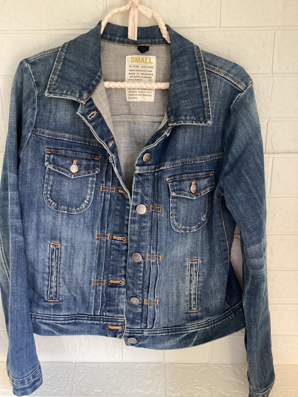 J.Crew Women’s Classic Blue Denim Jean Jacket Size Small Cotton & Spandex
